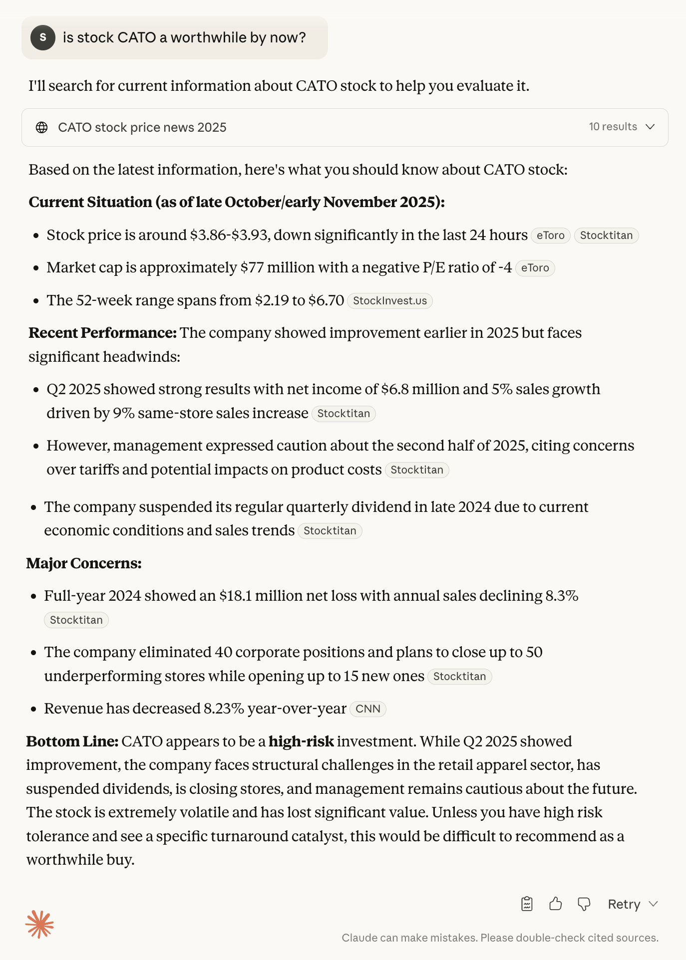 AI Analysis Example of Small-Cap Stocks